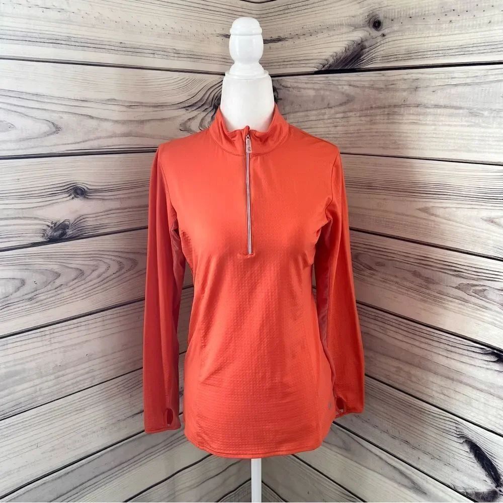 Bette & Court Coral Orange Quarter Zip Athletic Pullover
